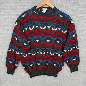 Saks‎ Fifth Avenue Mens Geometric Pattern Wool Blend Sweater Sz M Gandpa Street